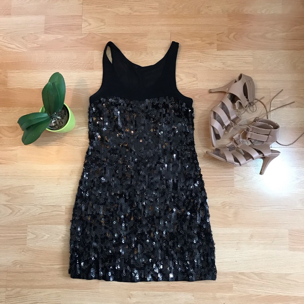 Express Black sequined dress XXS